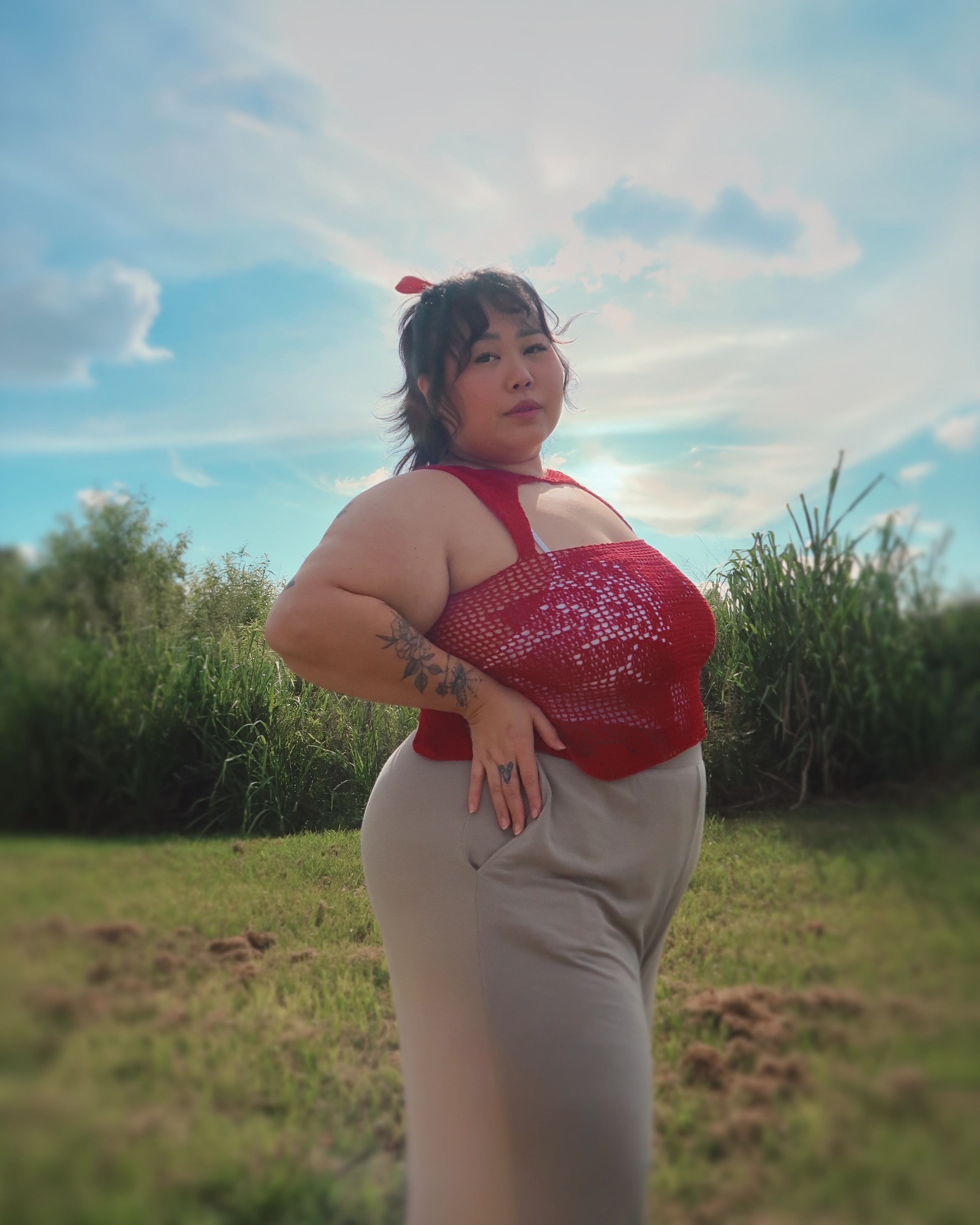 Lily Rouge Filet Crochet Top - Image 4