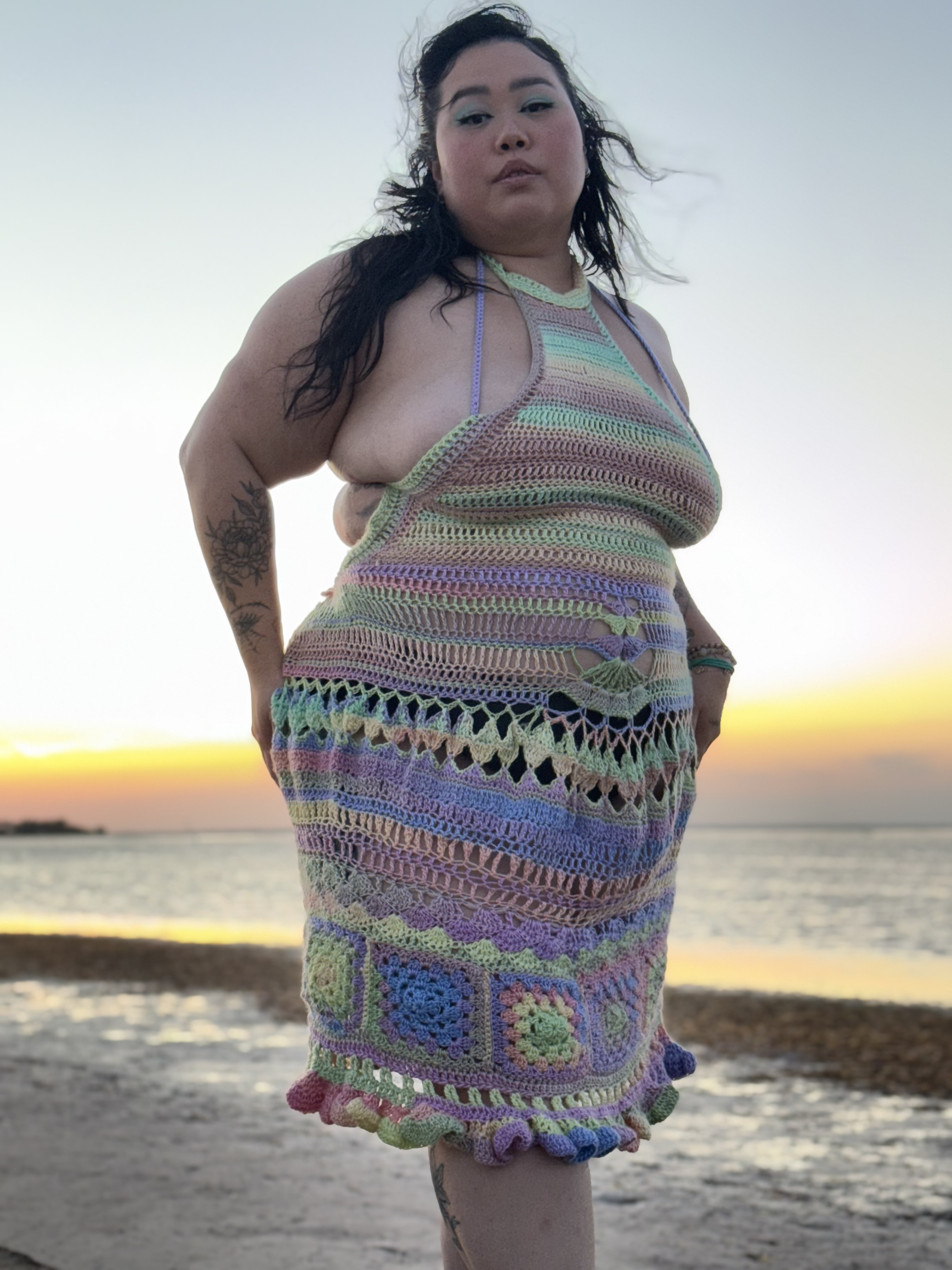 Moonlit Sherbet — Crochet Rainbow Dress - Image 1