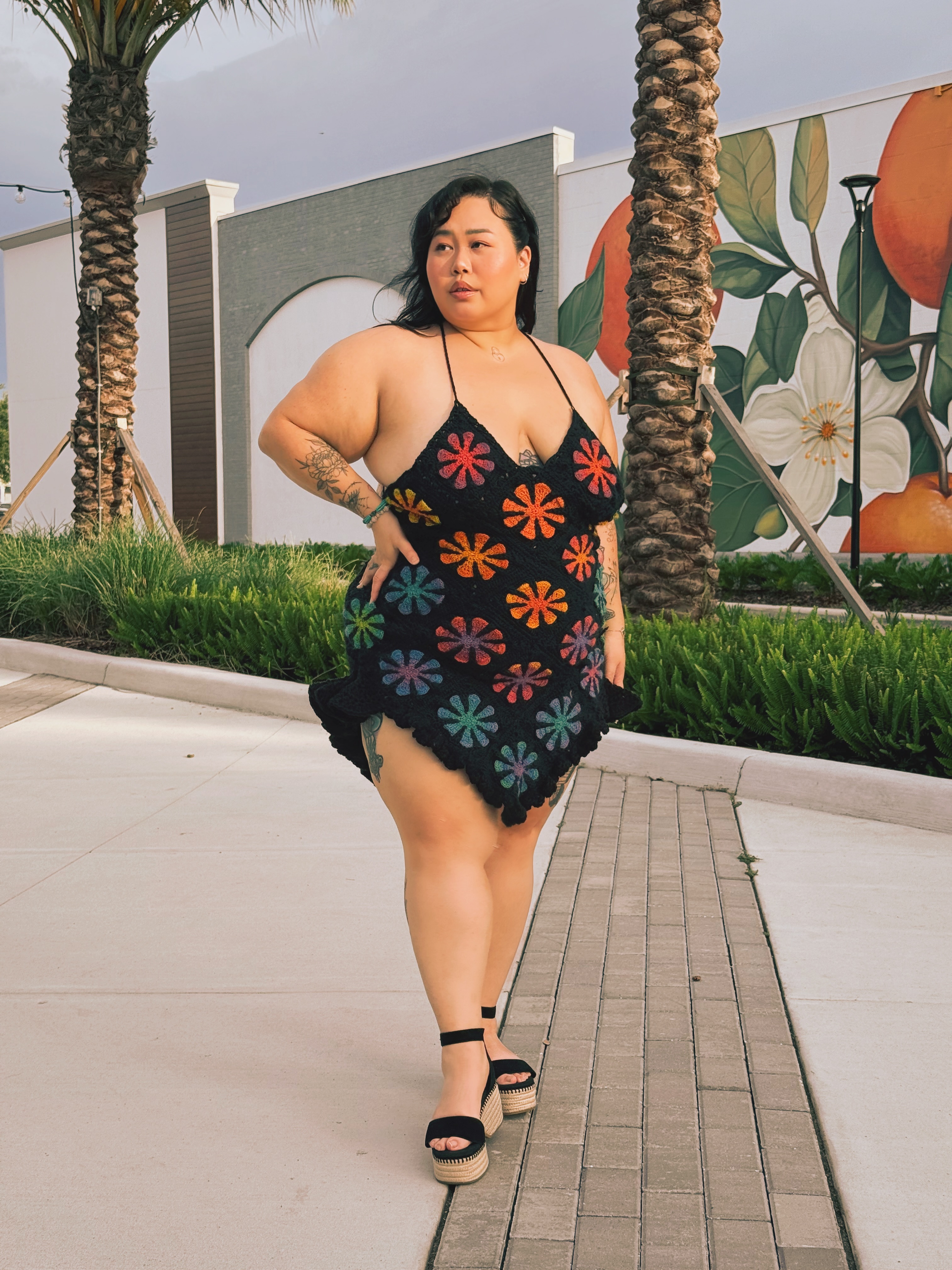 Daisy Noir — Crochet Halter Dress - Image 1