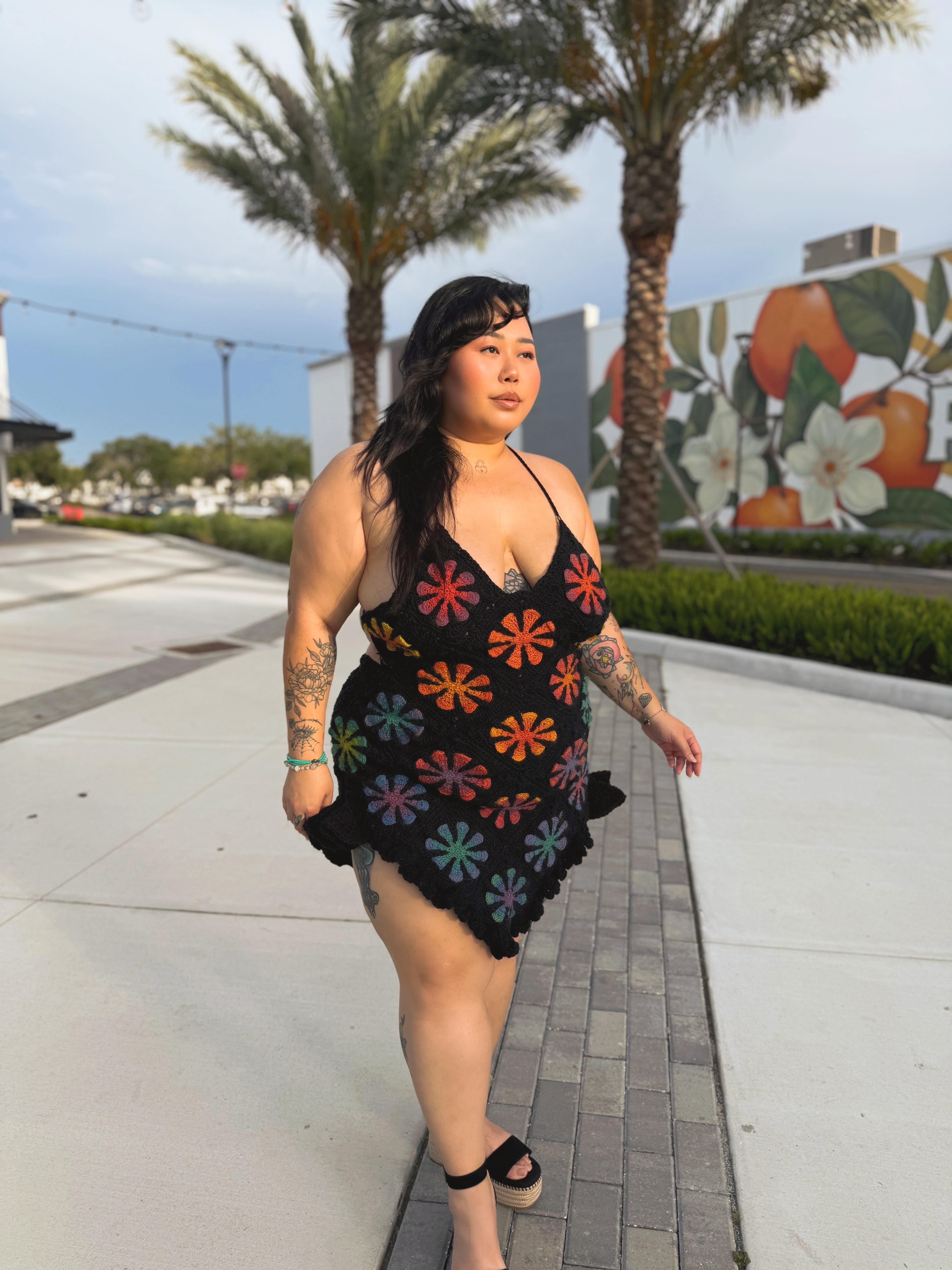 Daisy Noir — Crochet Halter Dress - Image 3